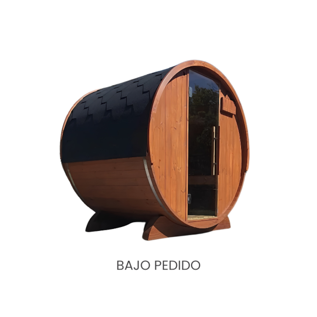 Sauna fabricada en Pino Nórdico Termotratado, ofrece mayor durabilidad, estabilidad y resistencia, con capacidad para 4 personas.